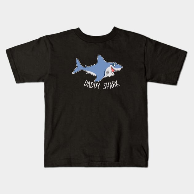 daddy shark Kids T-Shirt by night sometime